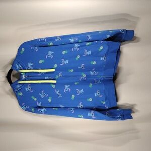 Disney Parks Lilo & Stitch Pineapple Casual Comfy Blue Yellow Zip Up Jacket